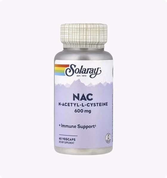 Solaray, NAC, 600 мг, 60 вегетарианских капсул