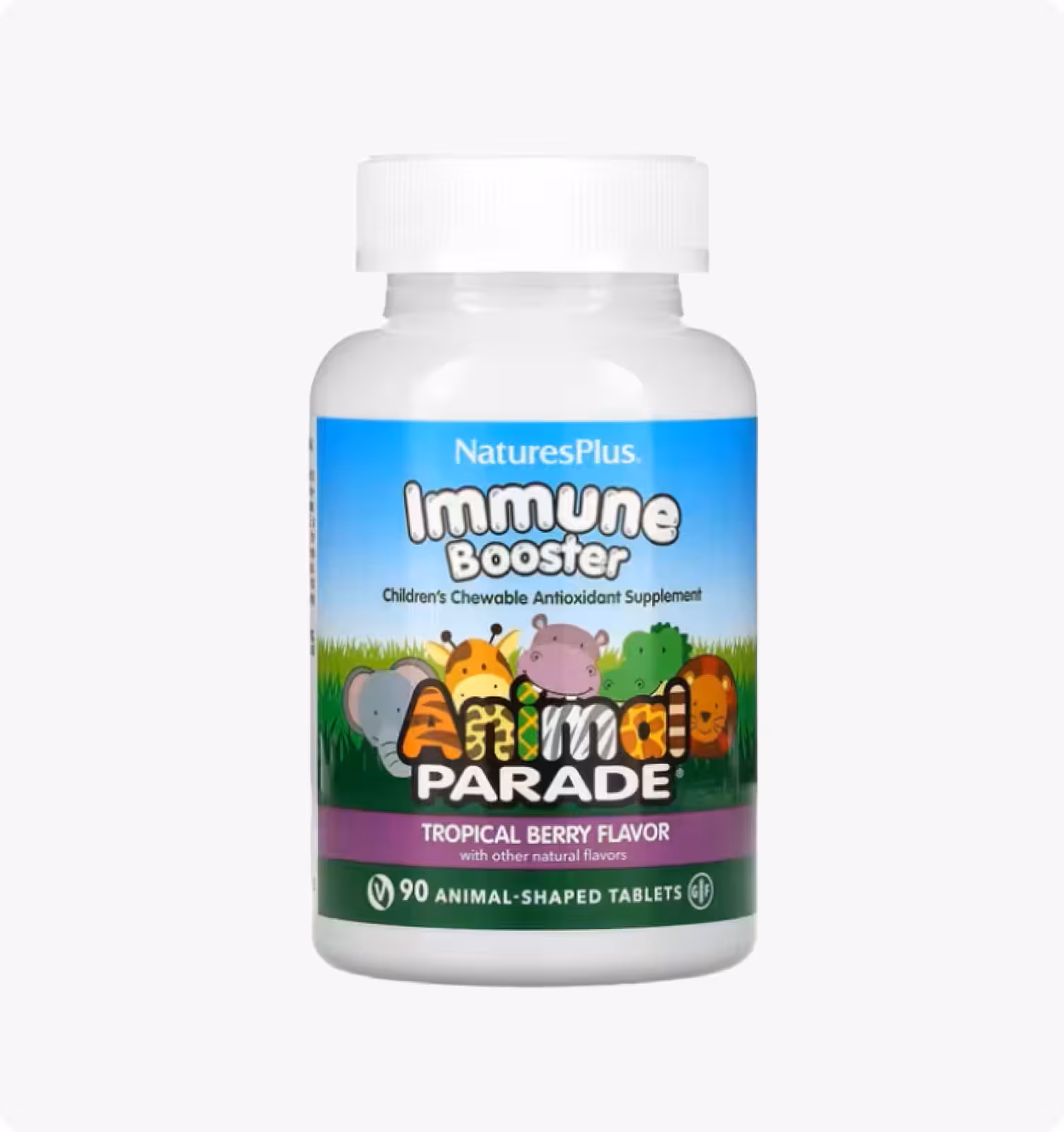Nature's Plus, Animal Parade, Добавка для укрепления детского иммунитета, 90 таблеток