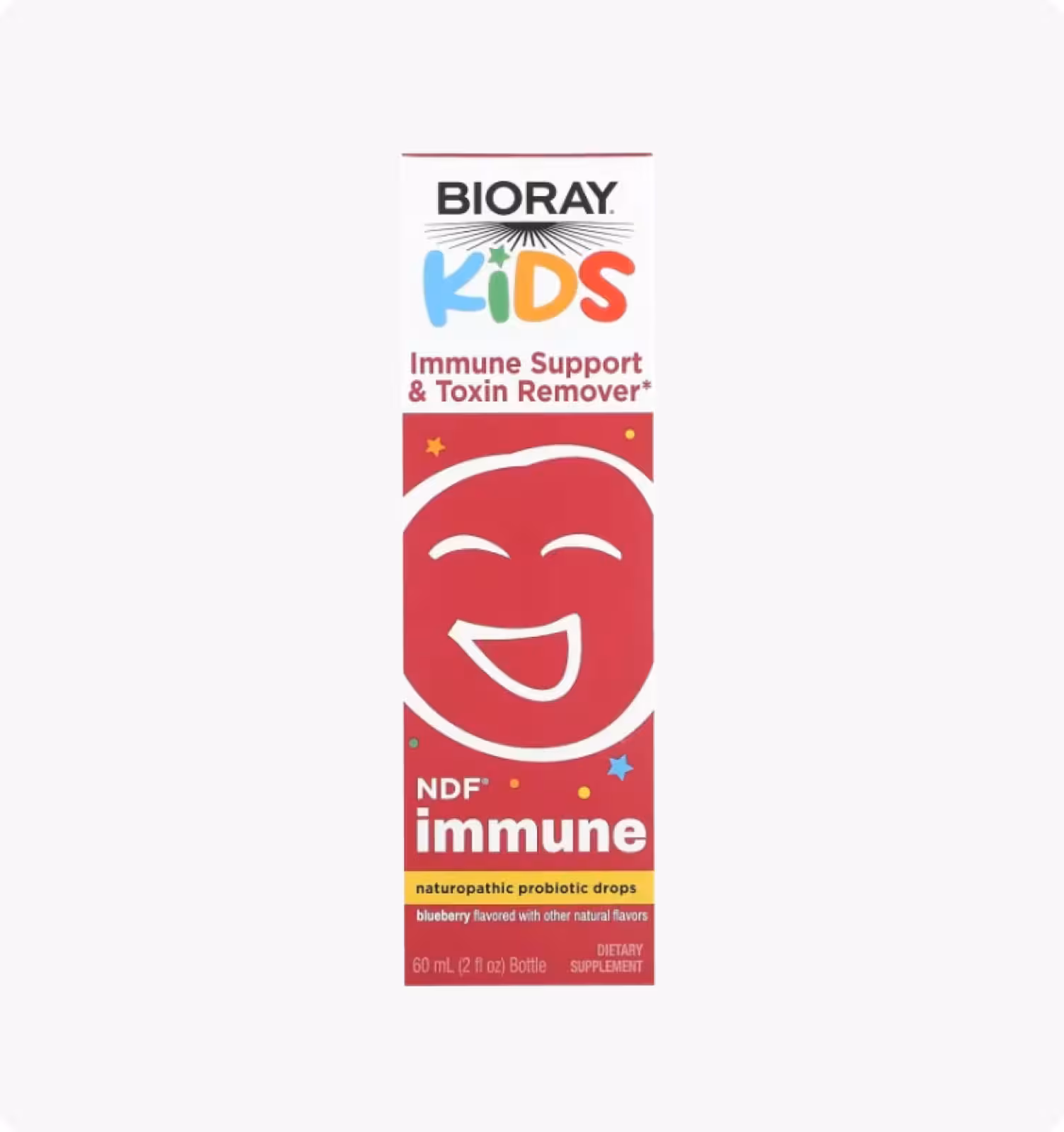 Bioray, Kids, Добавка для поддержки иммунитета и выведения токсинов для детей, голубика, 60 мл