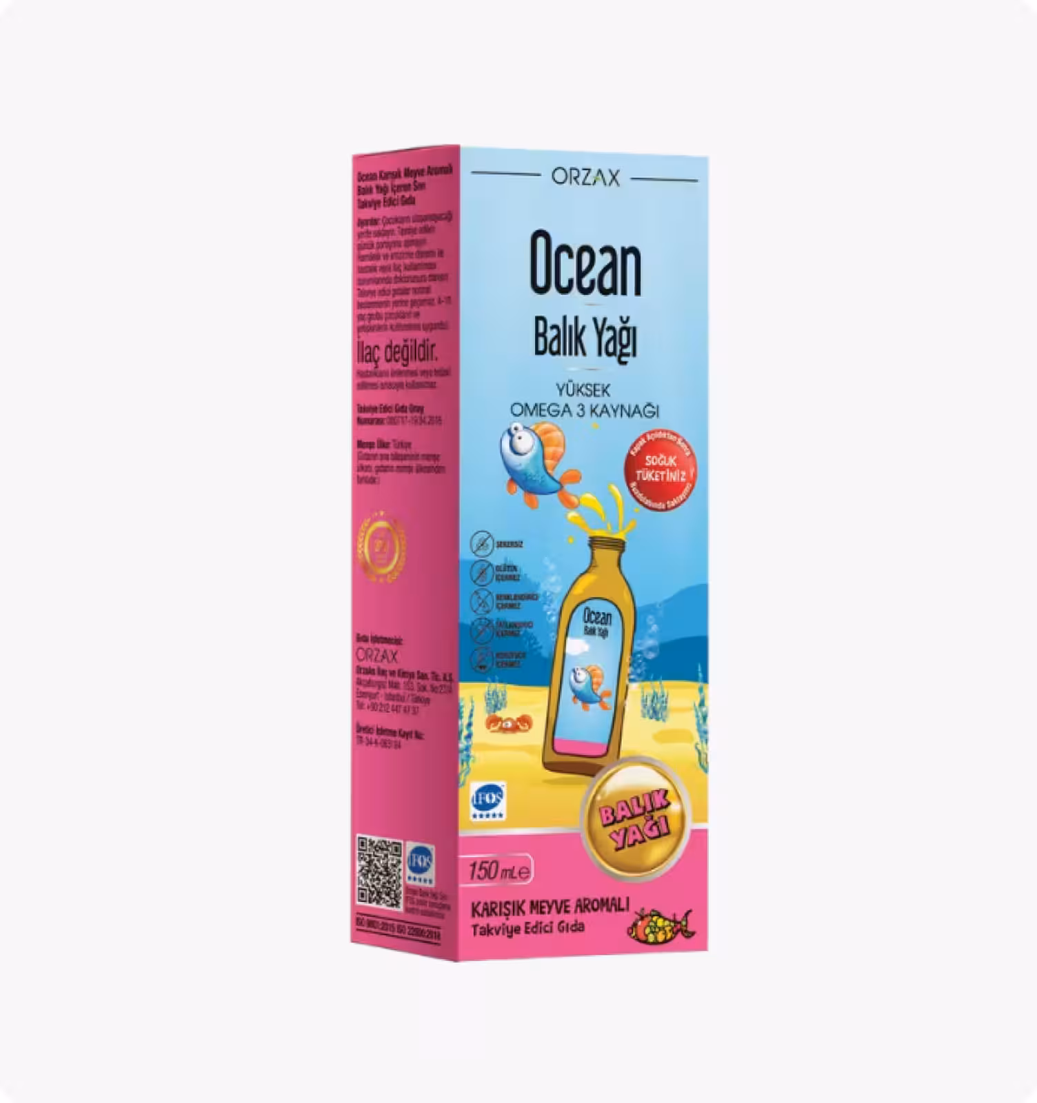 Ocean, Рыбий жир, Сироп "Tutti Frutti", 150 мл