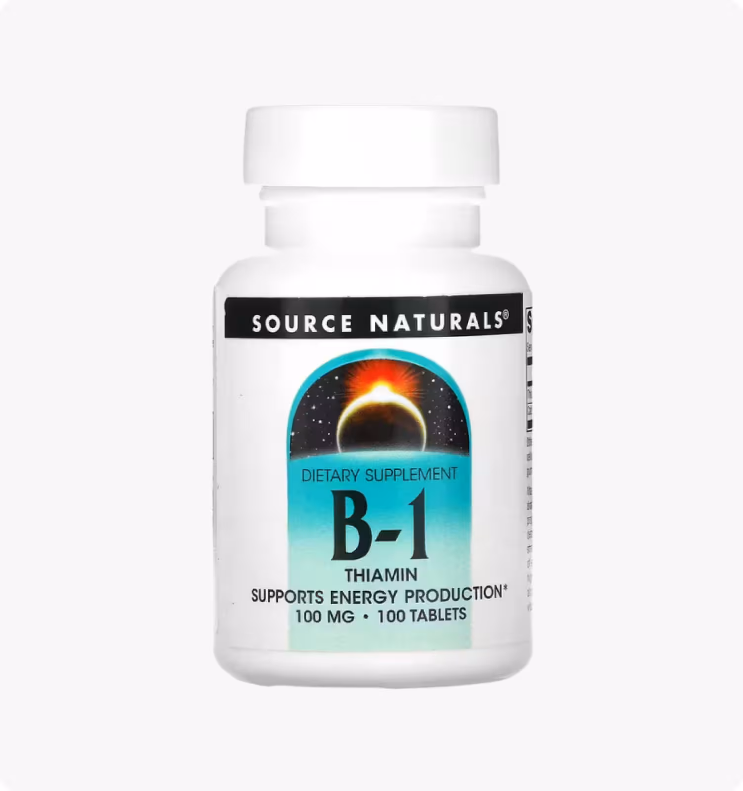 Source Naturals, витамин B1, тиамин, 100 мг, 100 таблеток