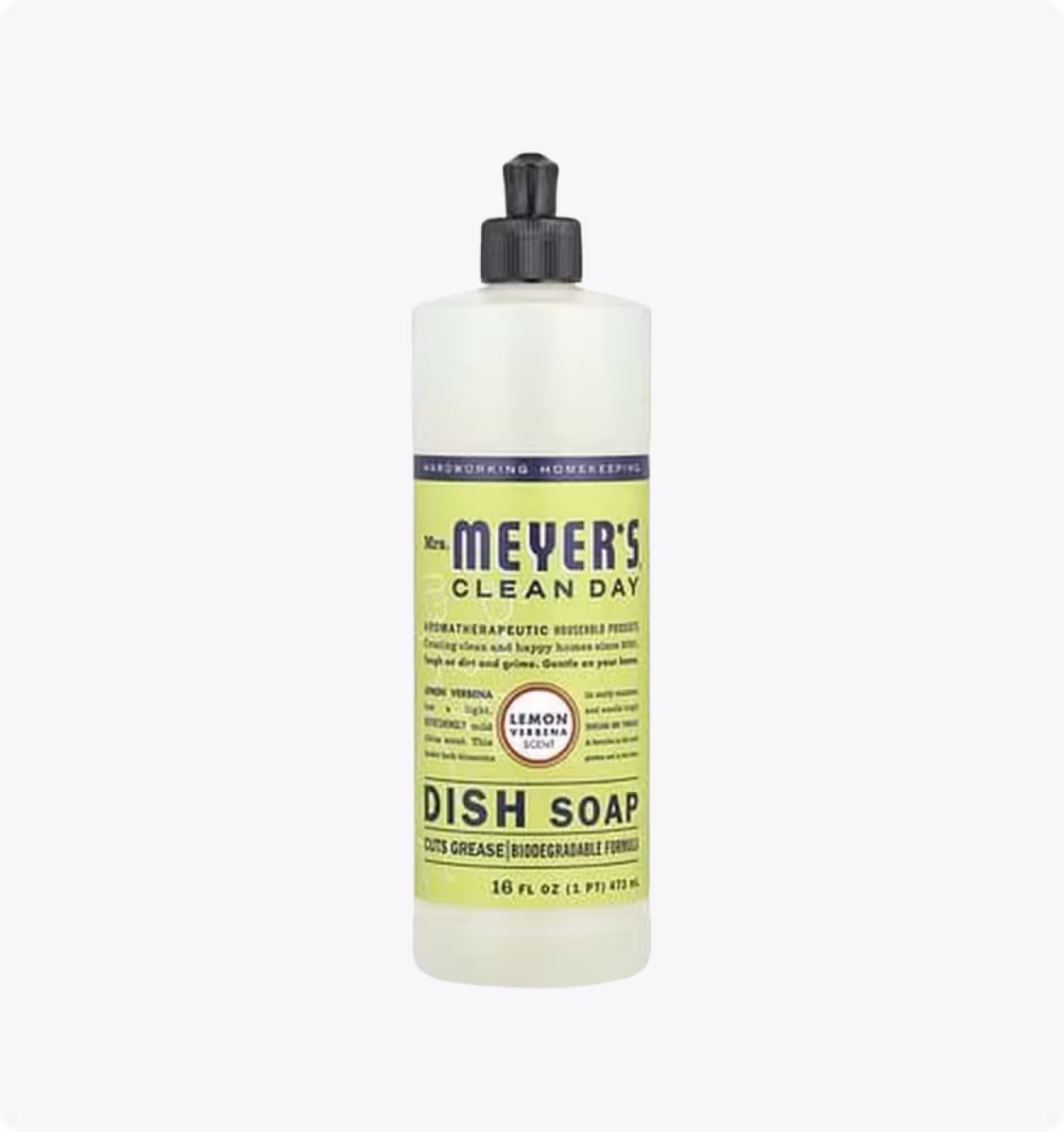 Mrs. Meyers Clean Day, средство для мытья посуды, лимонная вербена, 473 мл (16 жидк. унций)
