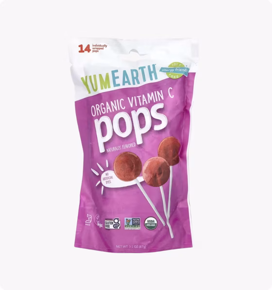 YumEarth, Organic Pops, Витамин C, Ассорти, 14 леденцов