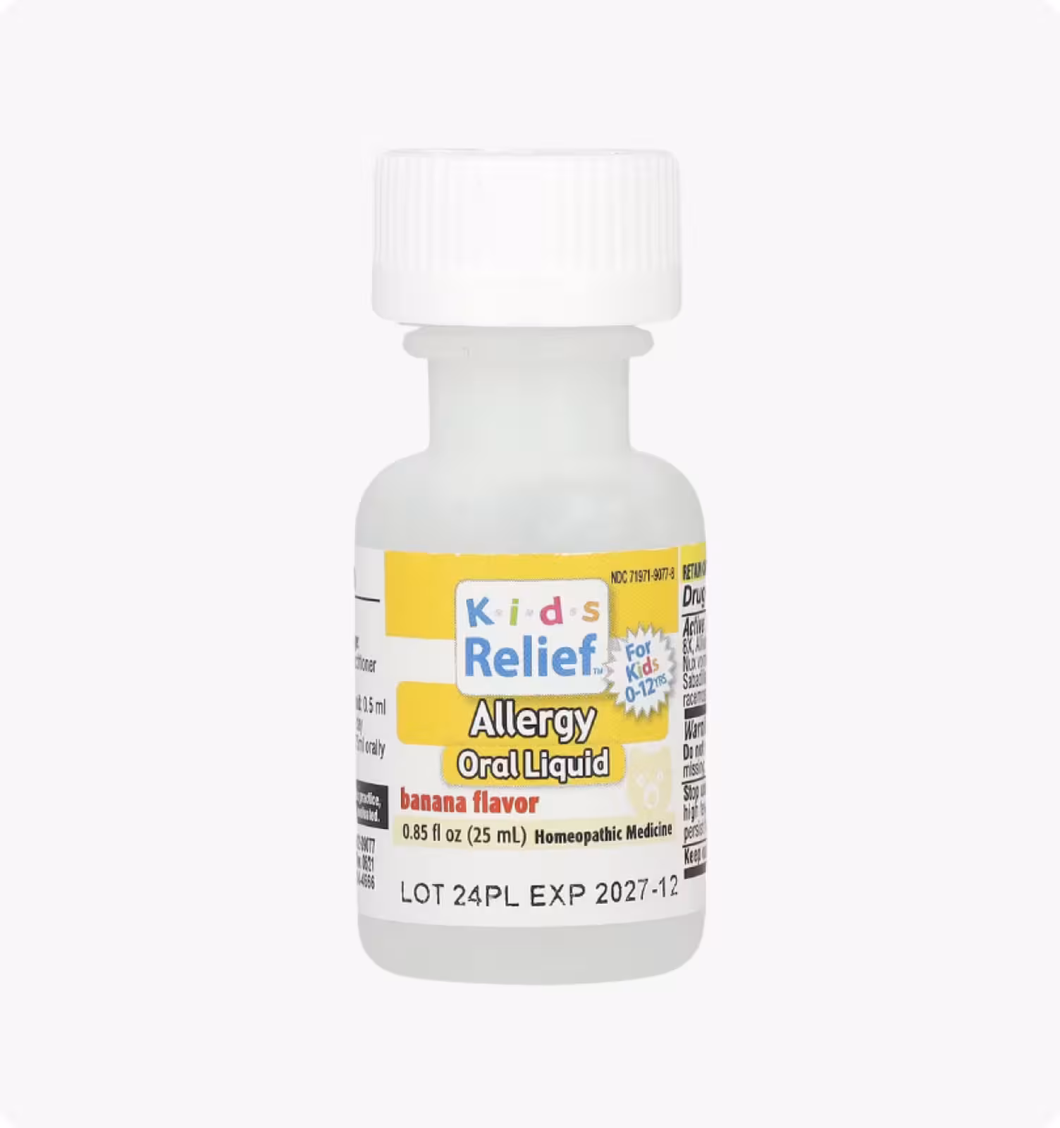 Homeolab USA, Kids Relief®, жидкость для перорального применения от аллергии, 0–12 лет, банан, 25 мл