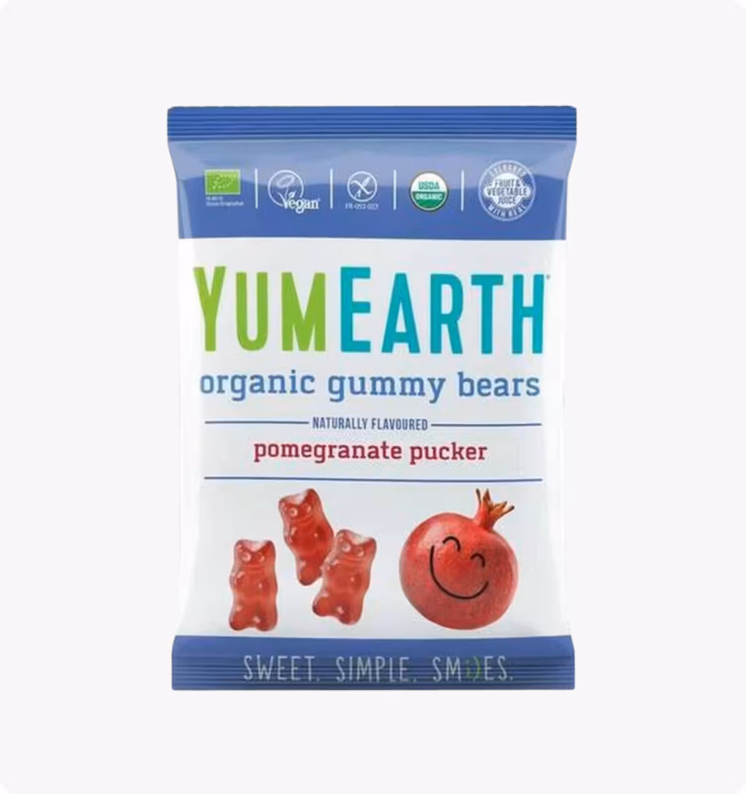 YumEarth, Жевательные конфеты, Гранат Мишки, 50 г