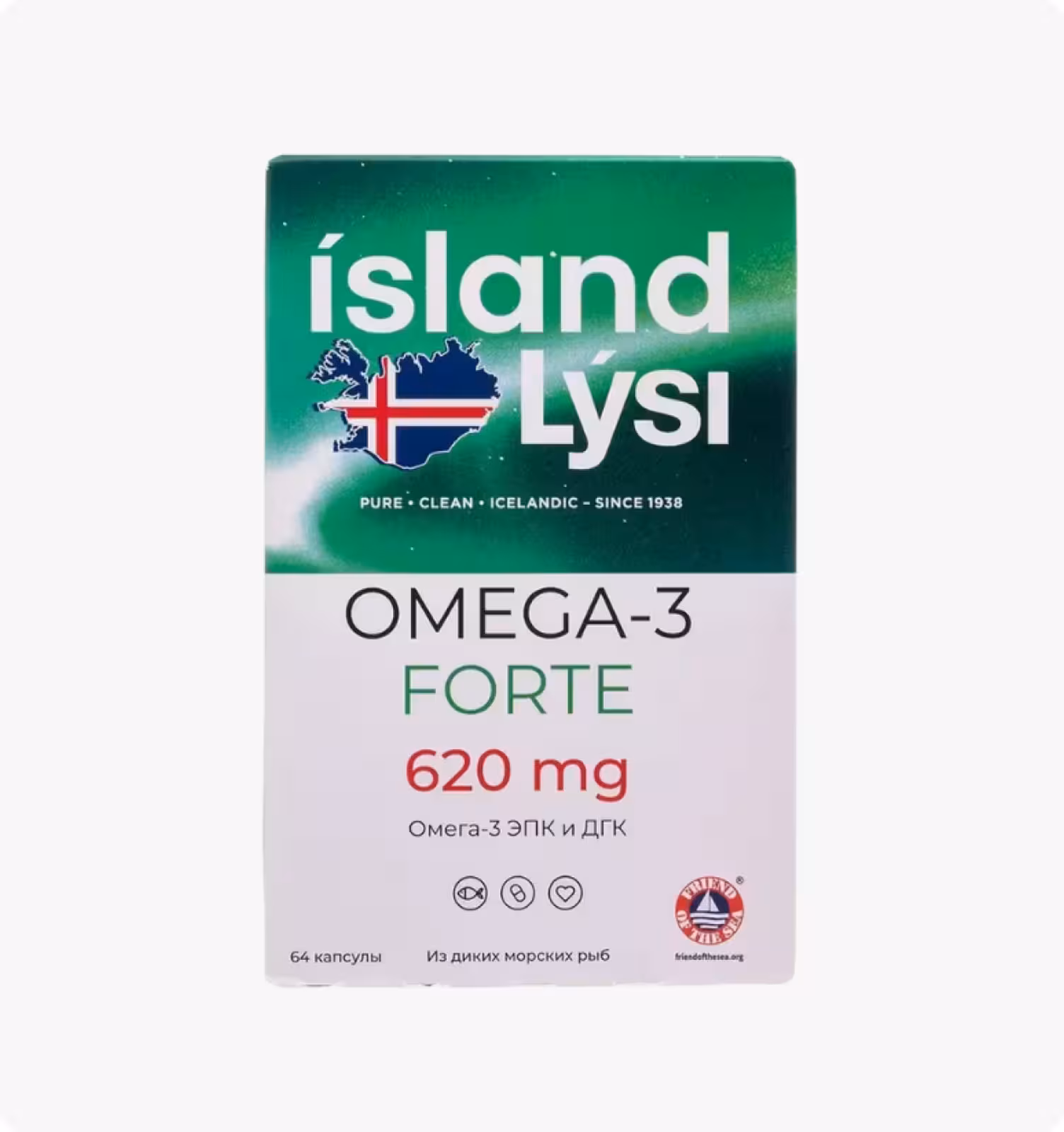 Lysi, Омега-3 Форте капсулы, 64 шт