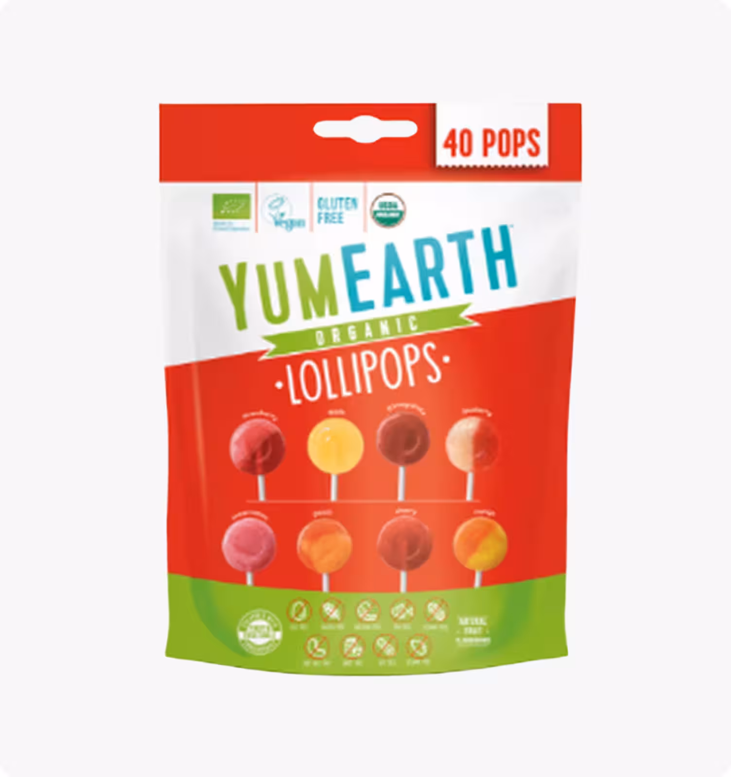YumEarth, Органические Ассорти, Леденцы на палочке, 40 шт, 248 г