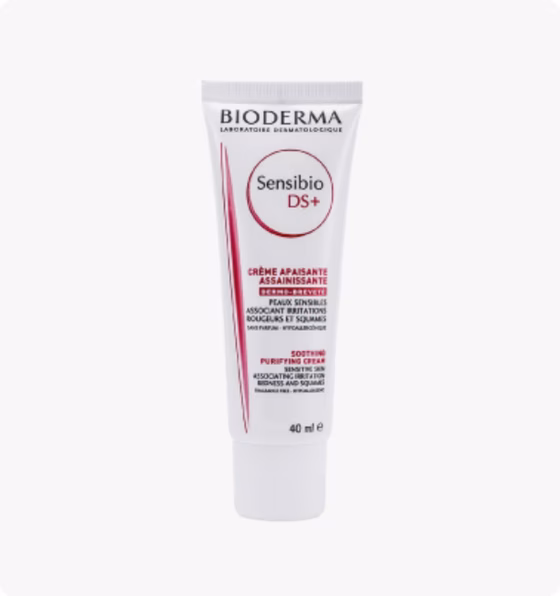 BIODERMA, Sensibio DS+, Крем успокаивающий и очищающий, 40мл