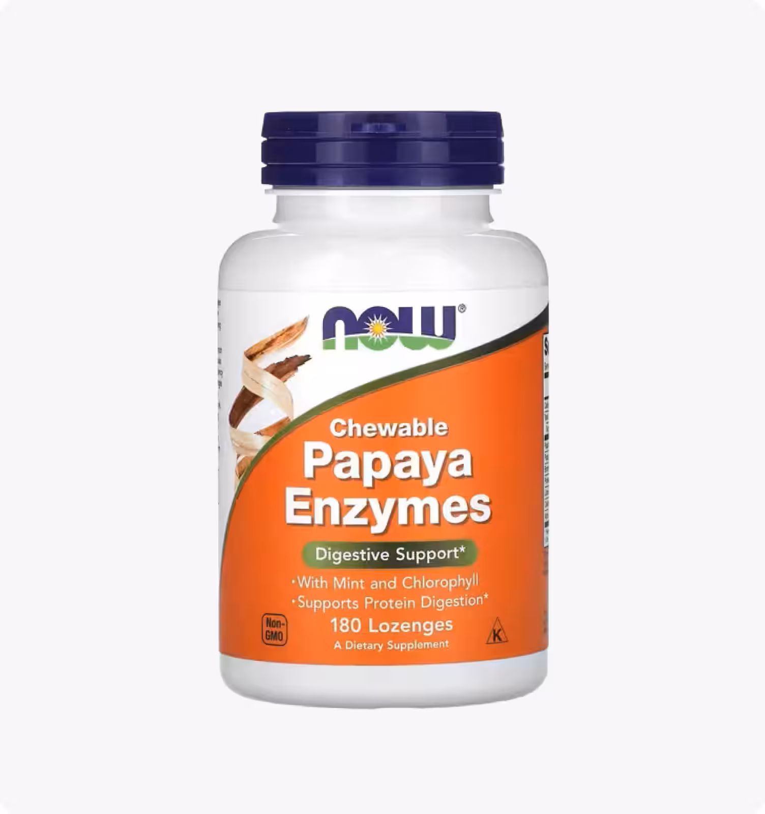NOW Foods, жевательные пастилки с ферментами папайи, 180 пастилок