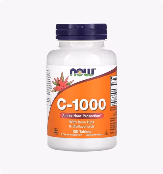 NOW Foods, C-1000, с шиповником и биофлавоноидами, 100 таблеток