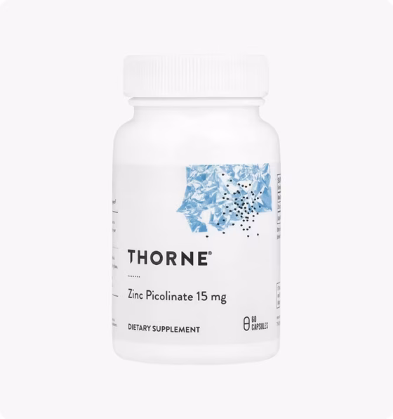 Thorne Research, Пиколинат цинка, 15 мг, 60 капсул