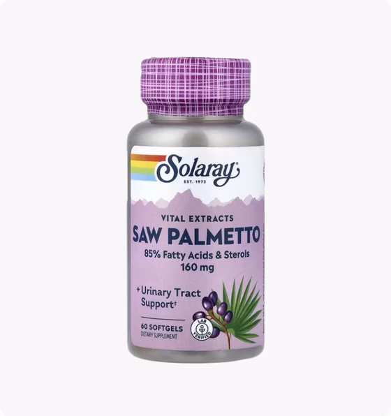 Solaray, Vital Extracts Saw Palmetto, 160 мг, 60 мягких таблеток