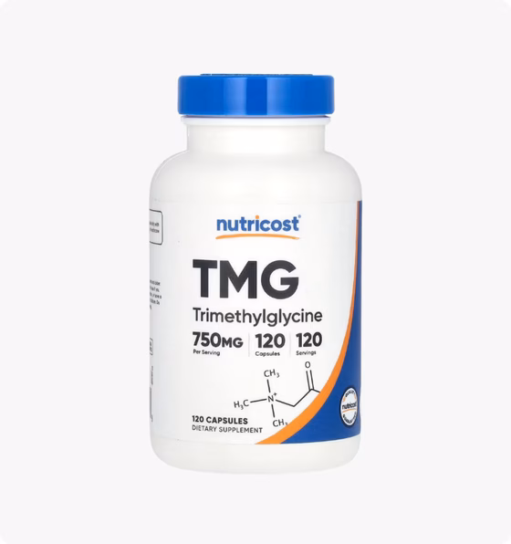 Nutricost, TMG (триметилглицин), 750 мг, 120 капсул