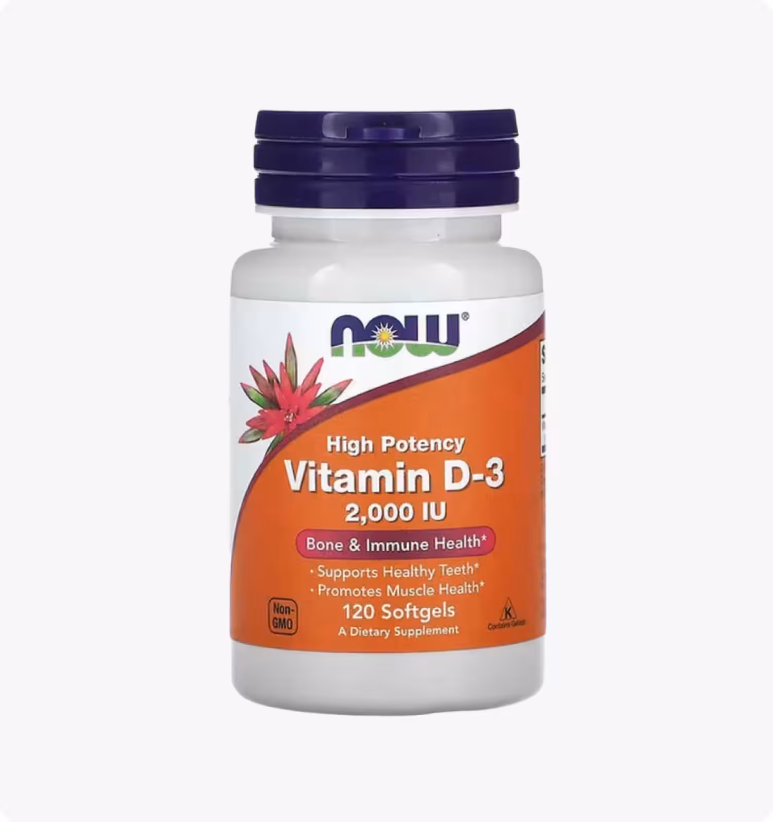 Now Foods, Высокоактивный витамин D-3, 2000 МЕ, 120 капсул