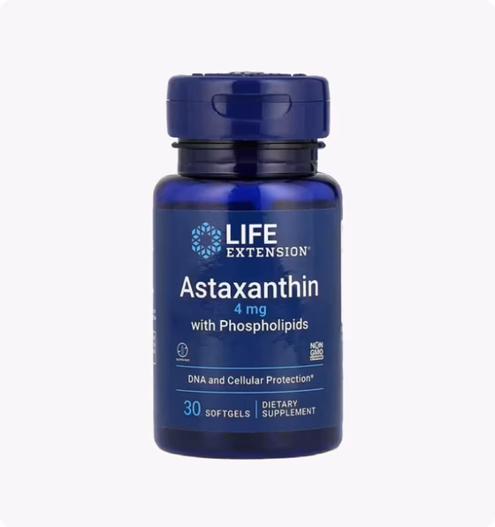 Life Extension, астаксантин с фосфолипидами, 4 мг, 30 капсул