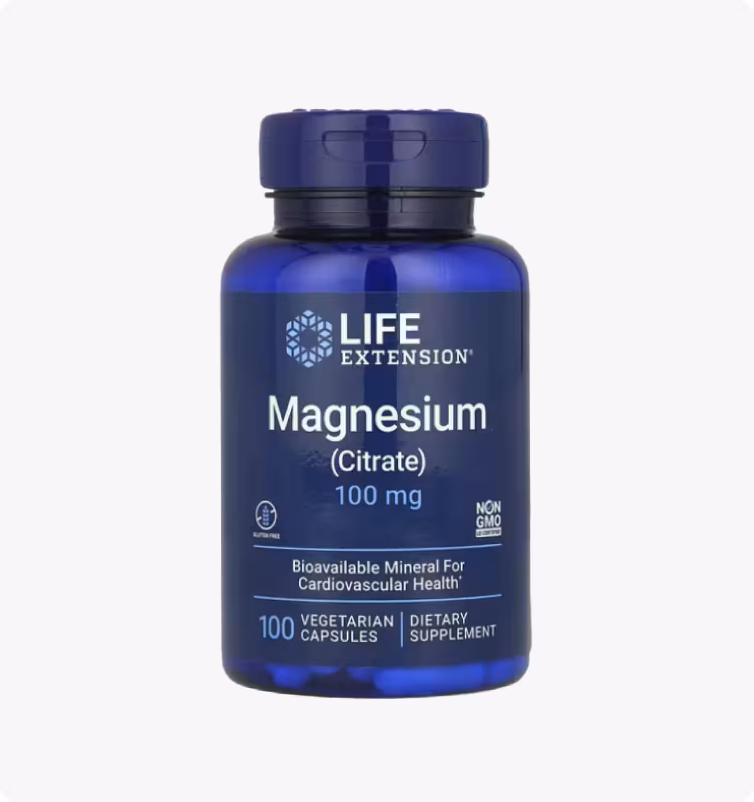 Life Extension, магний (цитрат), 100 мг, 100 вегетарианских капсул