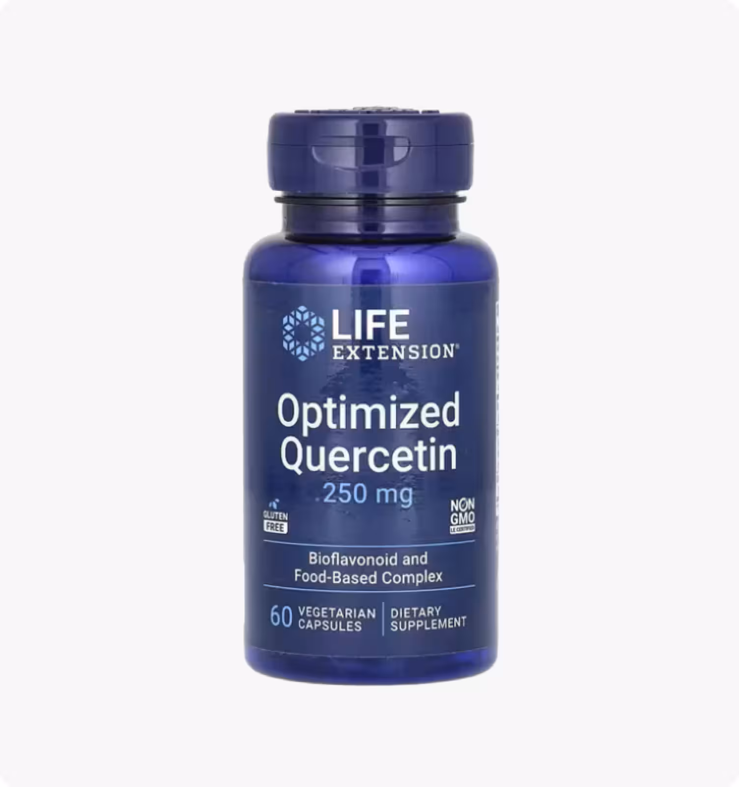 Life Extension, Кверцетин в оптимизированной форме, 250 мг, 60 вегетарианских капсул
