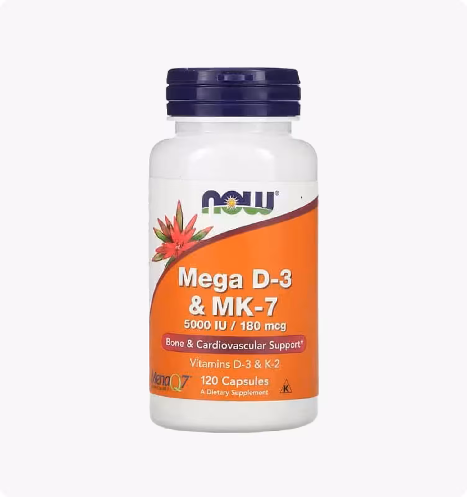 NOW Foods, Mega D-3 и MK-7, 120 капсул