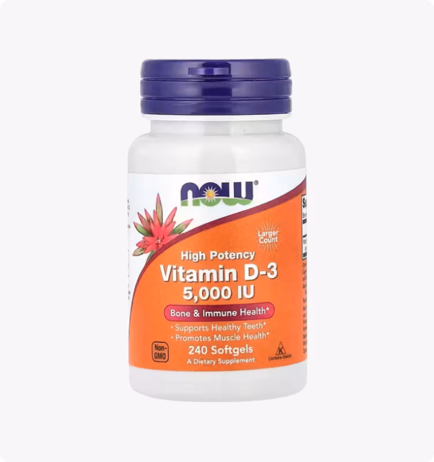 Now Foods, Витамин D-3, 5000 МЕ, 240 мягких таблеток