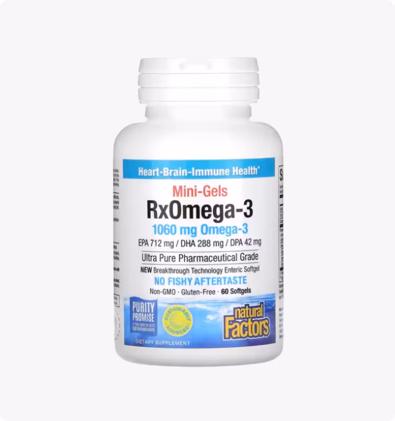 Natural Factors, Mini-Gels RxOmega-3, 500 mg, 60 Enteripure Softgels