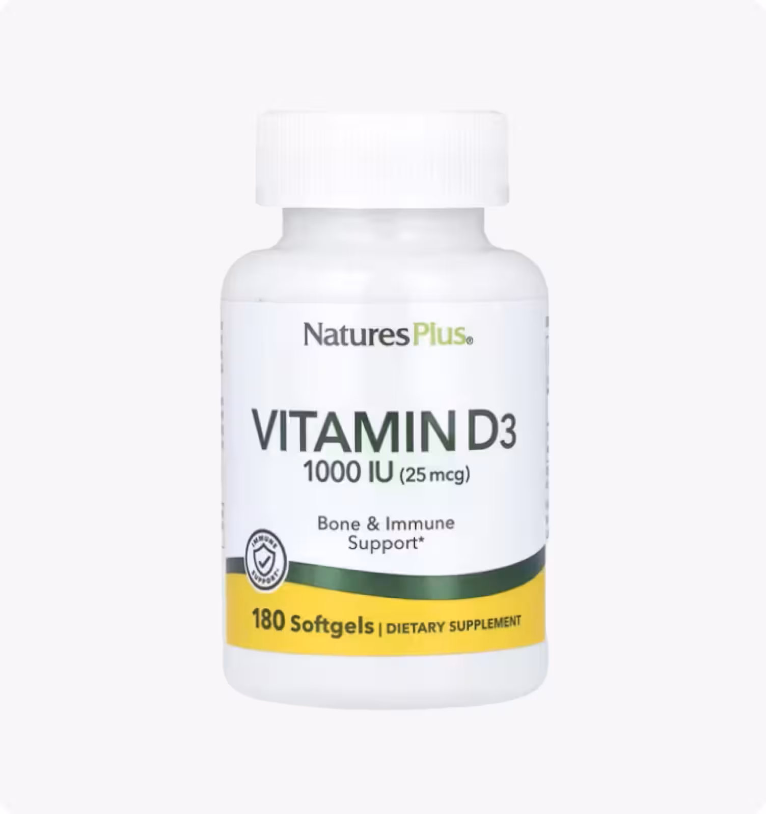 Nature's Plus, Витамин D3, 25 мкг (1000 МЕ), 180 капсул