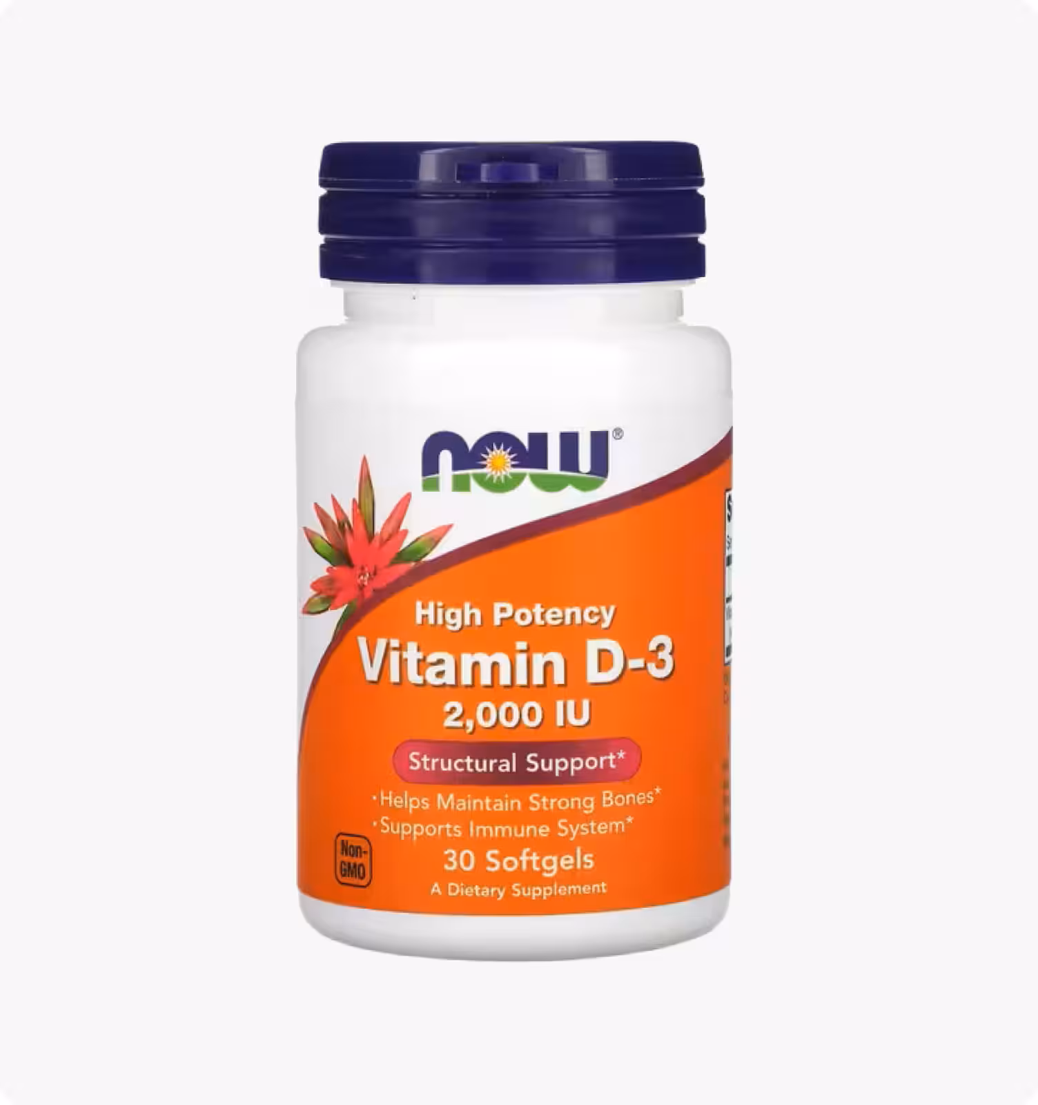 Now Foods, Витамин D3, высокоактивный, 2000 МЕ, 30 капсул