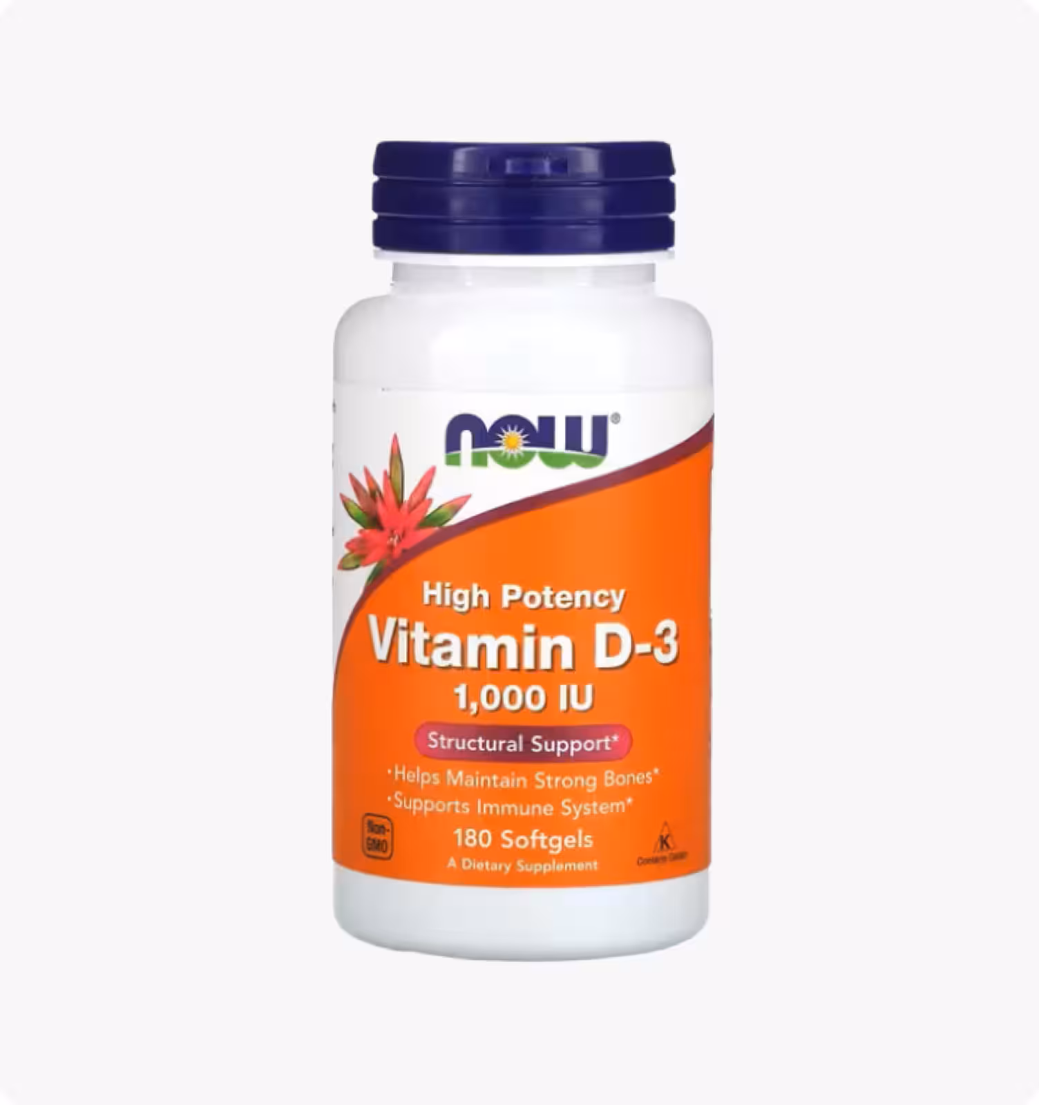 Now Foods, Витамин D-3, 1000 МЕ, 180 мягких таблеток