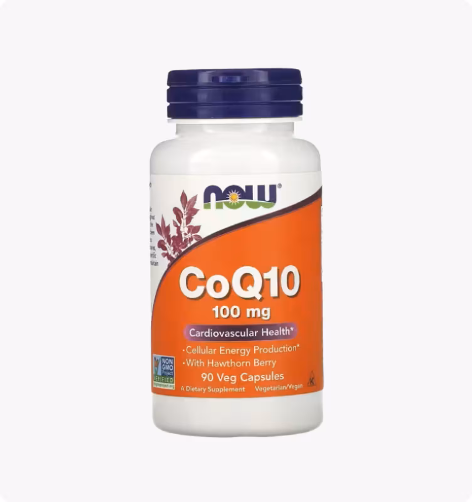NOW Foods, CoQ10 с ягодами боярышника, 100 мг, 90 растительных капсул