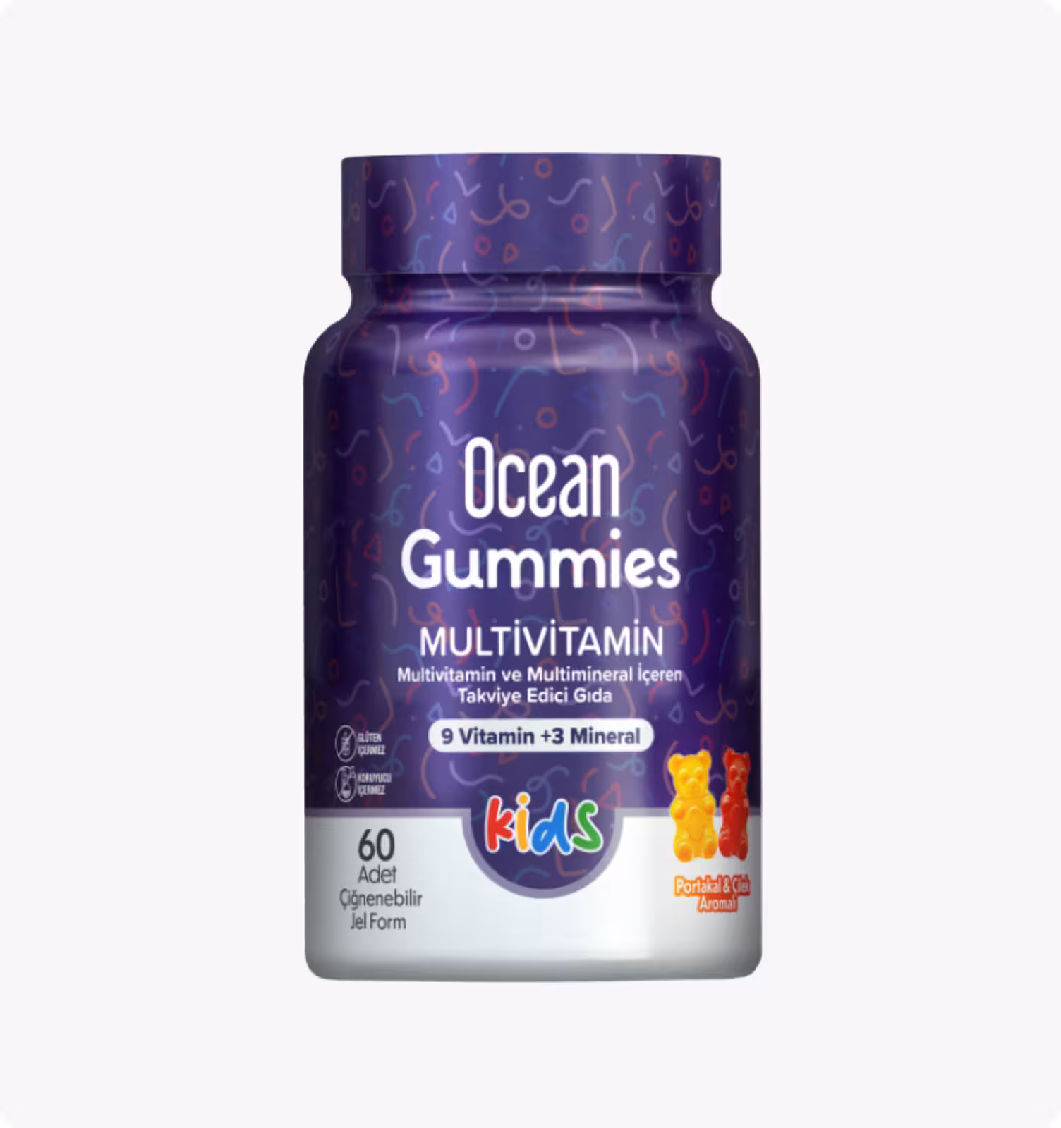 Orzax Ocean ,Мультивитамин в форме мармеладок (вкус: апельсин и клубника), 60 шт, Gummies Mu