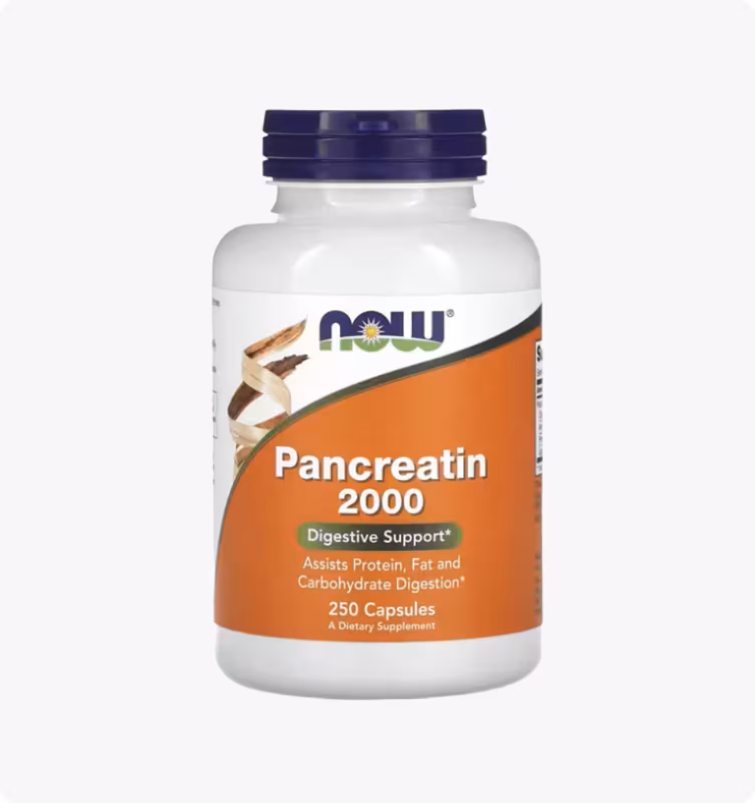 NOW Foods, панкреатин, 10X — 200 мг, 250 капсул