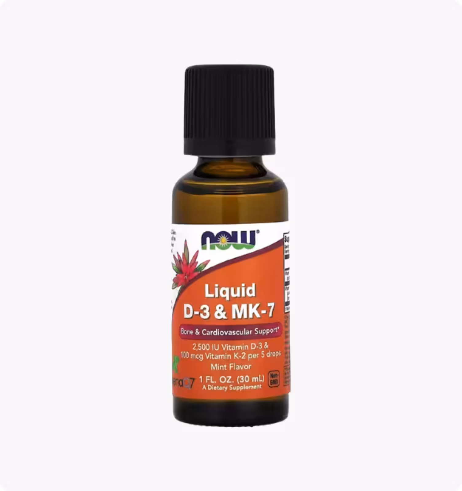 Now Foods, жидкий витамин D3 и MK-7, 30 мл