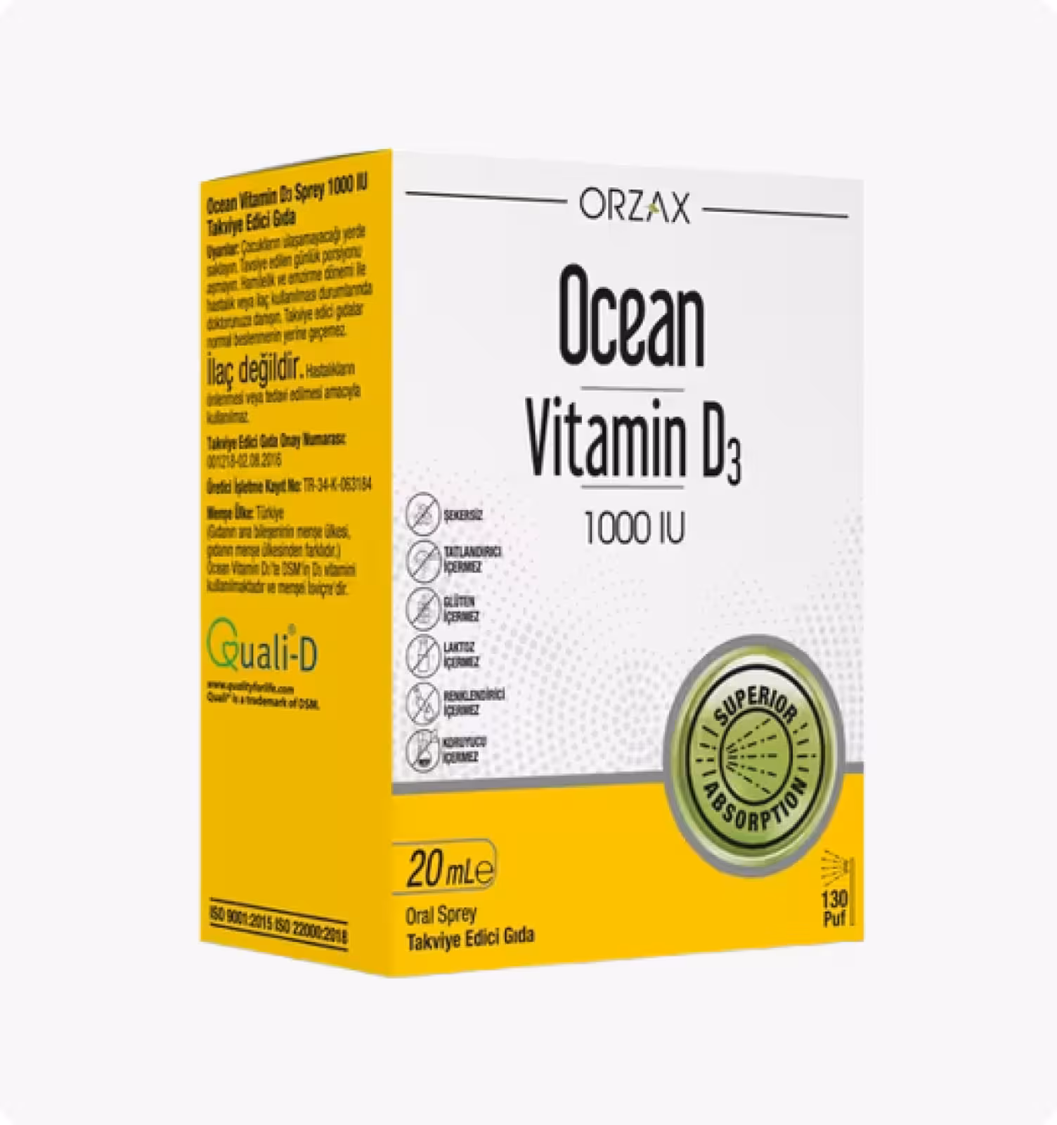 Ocean, Витамин D3, 1000 IU, Спрей, 20 мл