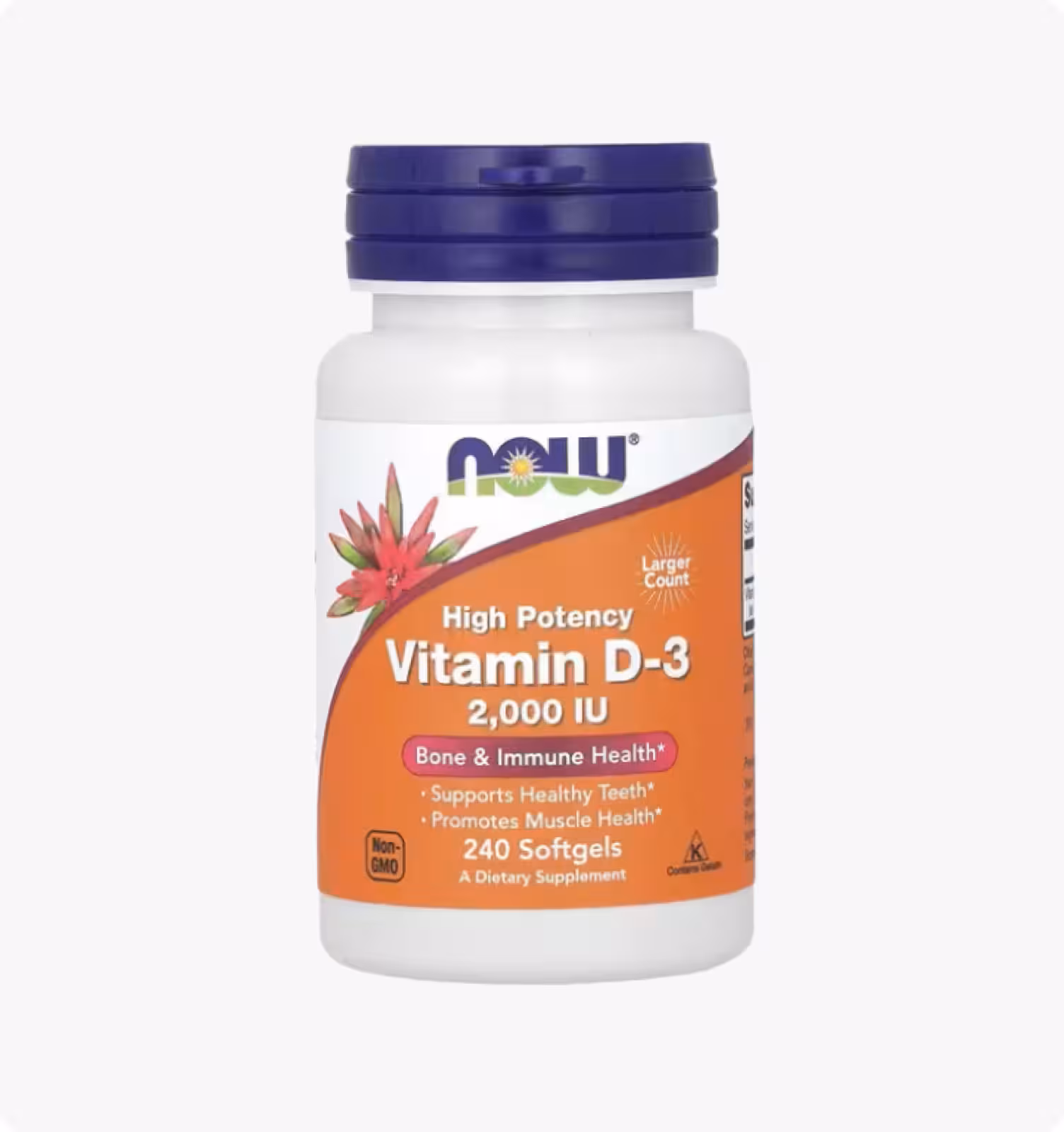 Now Foods, Витамин D-3, 2000 МЕ, 240 мягких таблеток