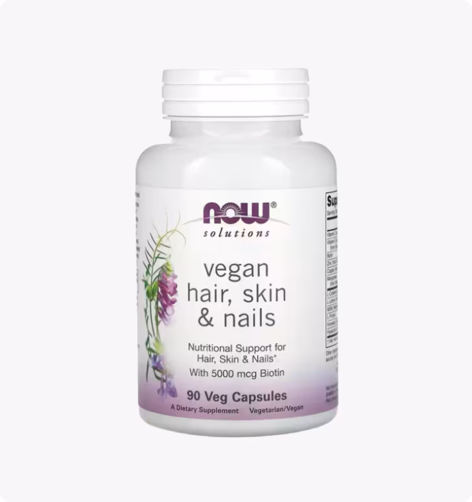 NOW Foods, Solutions, Веганская добавка для здоровья волос, кожи и ногтей, 90 вегетарианских капсул