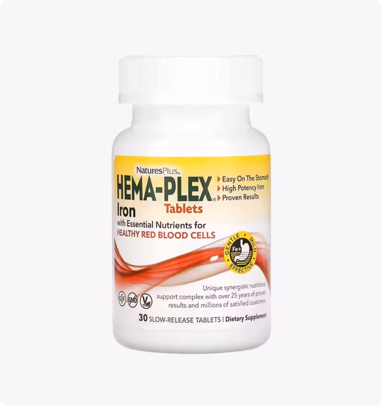 Nature's Plus, Hema-Plex, железо для здоровых эритроцитов, 30 таблеток