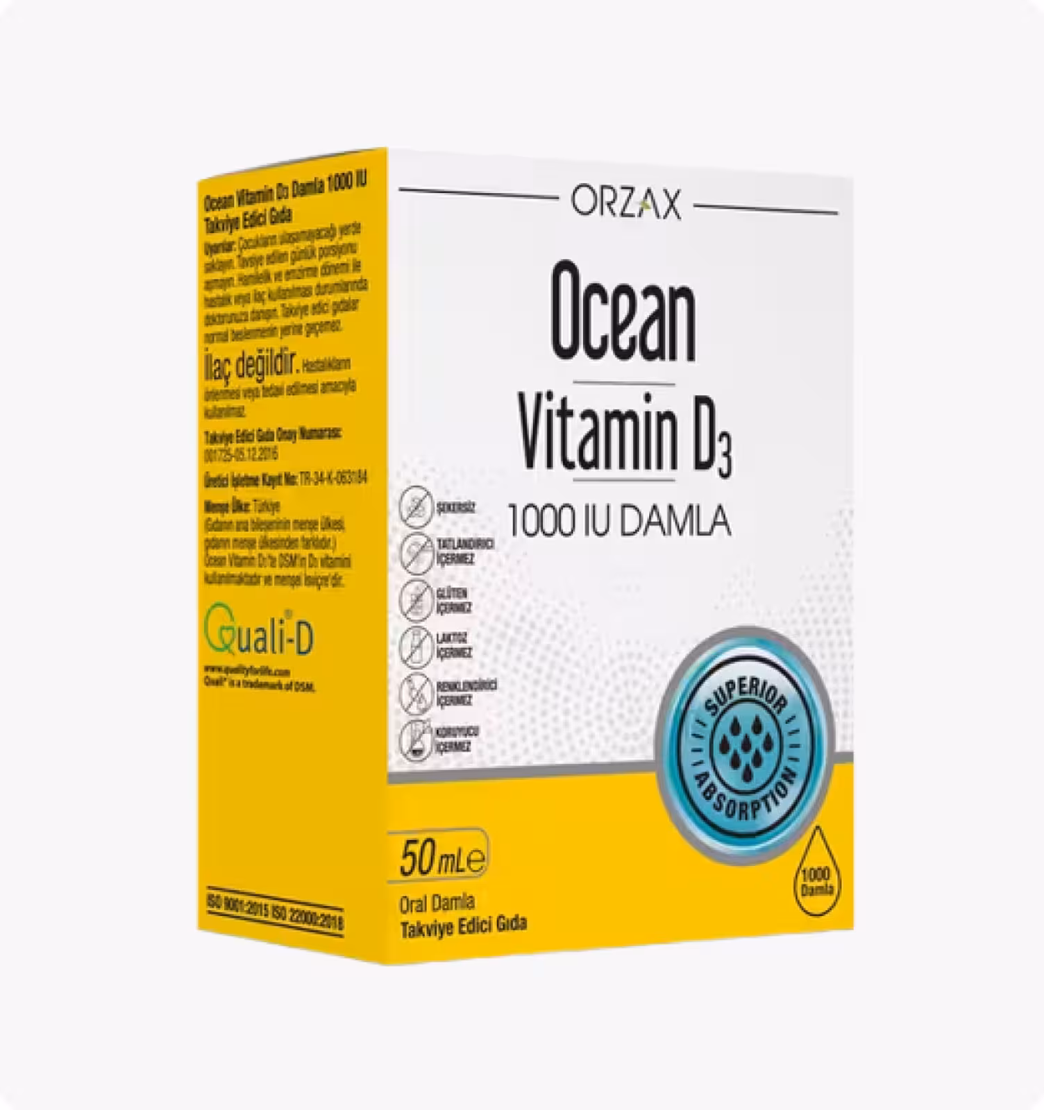 Ocean, Витамин D3, 1000 IU, Капли, 50 мл