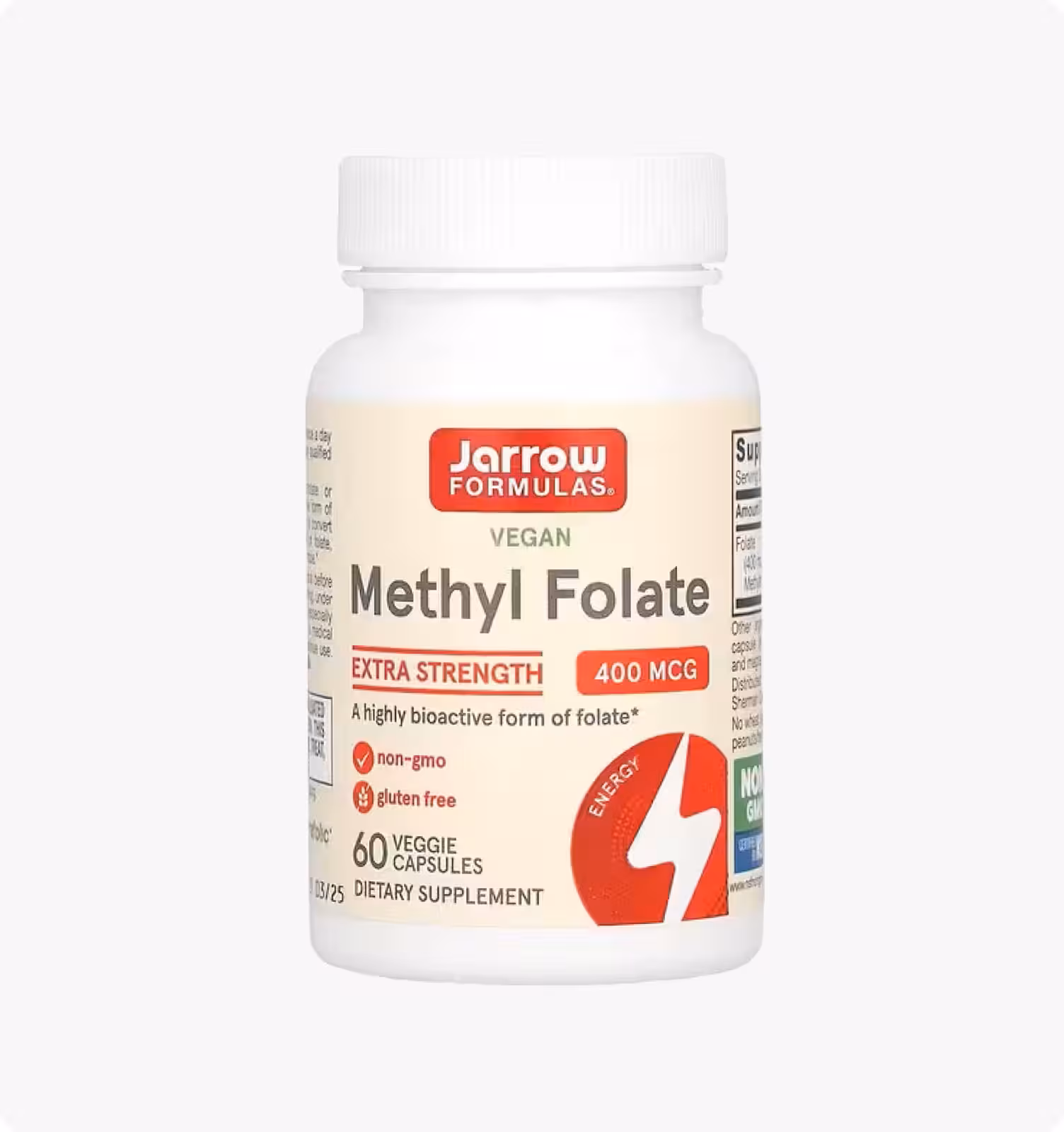 Jarrow Formulas, Метилфолат, 400 мкг, 60 вегетарианских капсул
