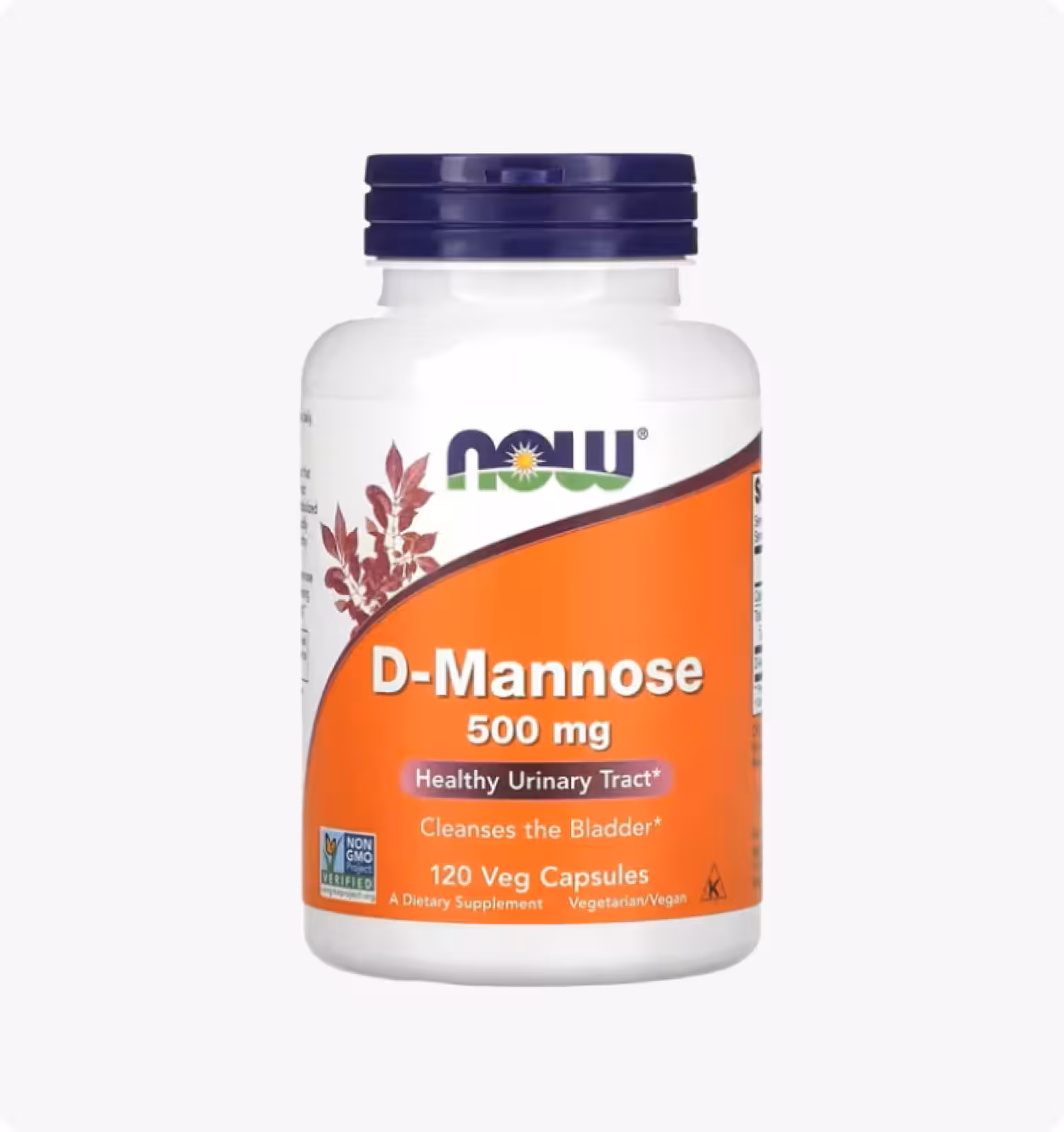 NOW Foods, D-манноза, 500 мг, 120 растительных капсул