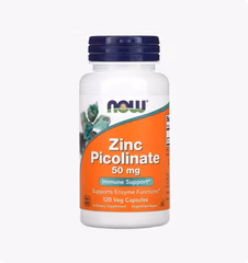 NOW Foods, пиколинат цинка, 50 мг, 120 растительных капсул
