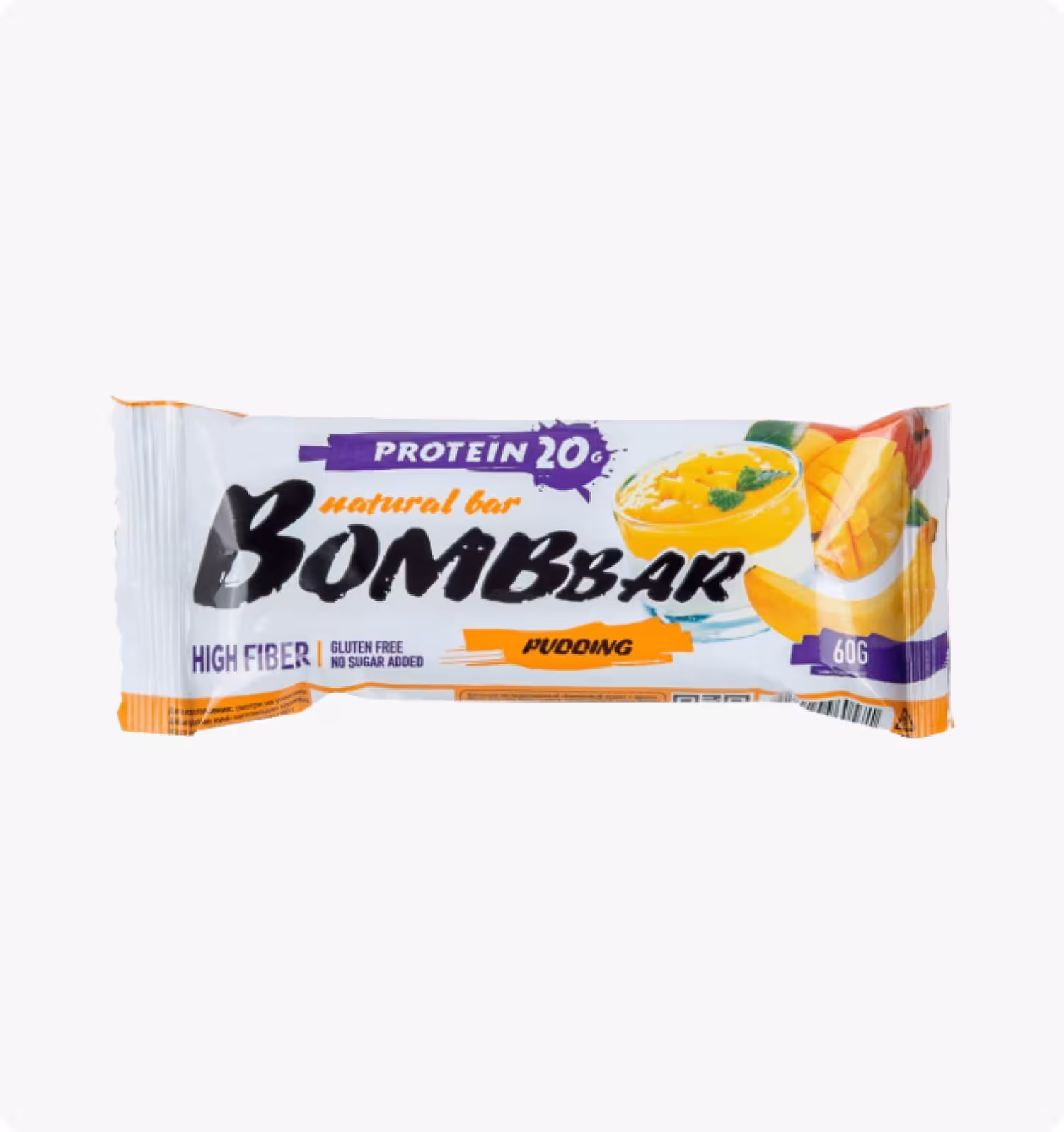 BOMBBAR,Протеиновый батончик Пудинг "Банан-манго", 60 г