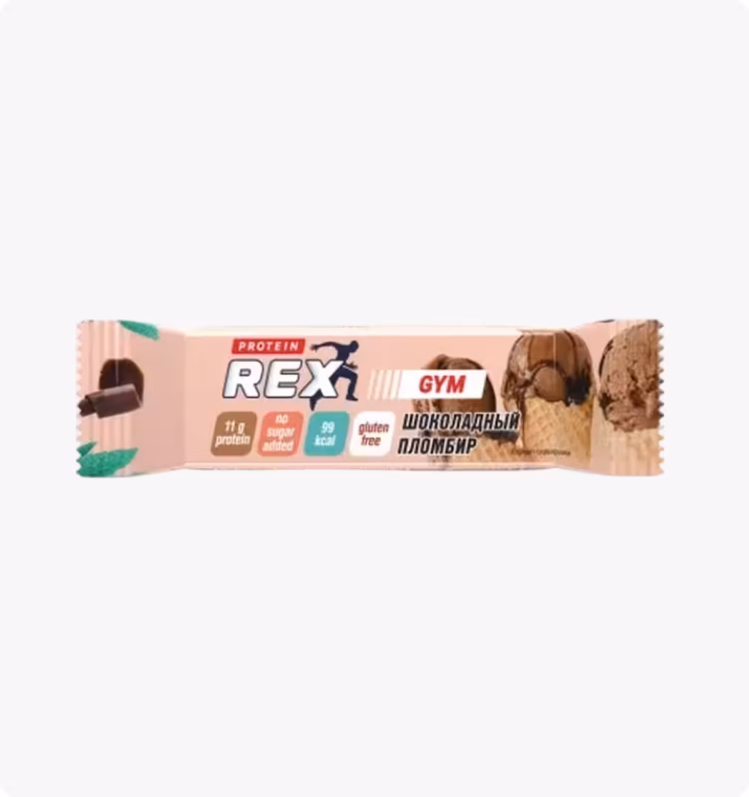 Protein Rex, GYM Батончик с высоким содержанием протеина, шоколадный пломбир - 35г