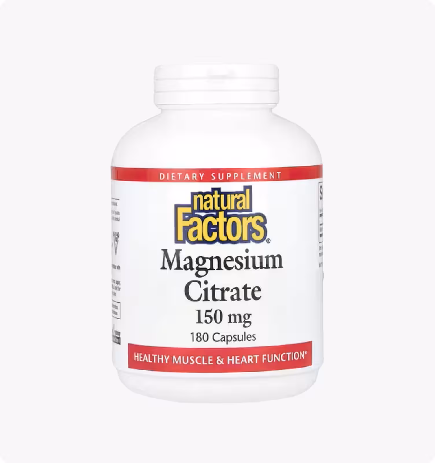 Natural Factors, цитрат магния, 150 мг, 180 капсул