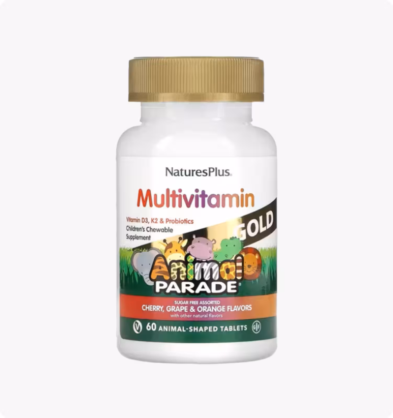 Nature's Plus, Animal Parade Gold, Жевательные детские мультивитамины с микроэлементами, 60 таблеток