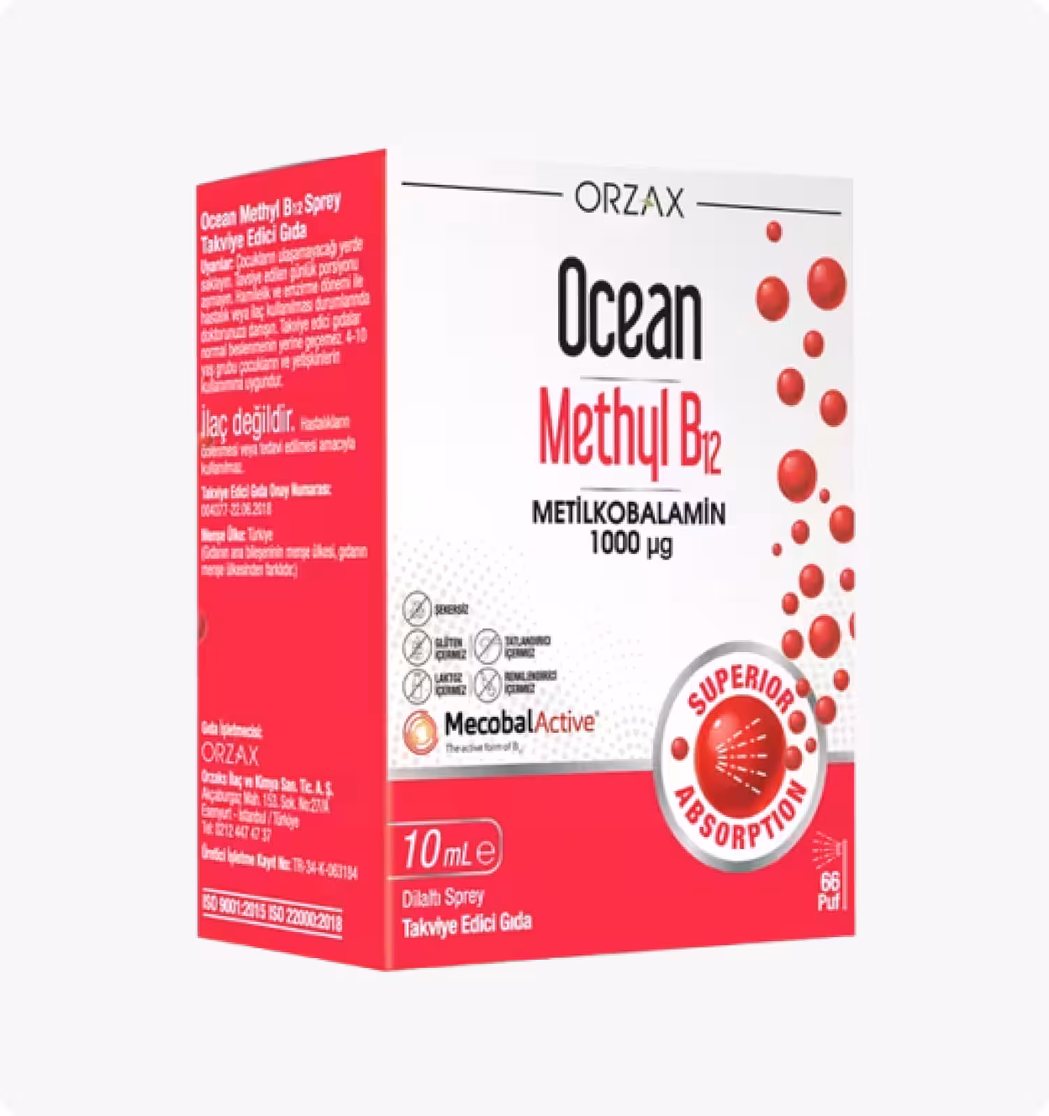 Ocean, Метил, Витамин B12, спрей, 1000mcg, 10 мл