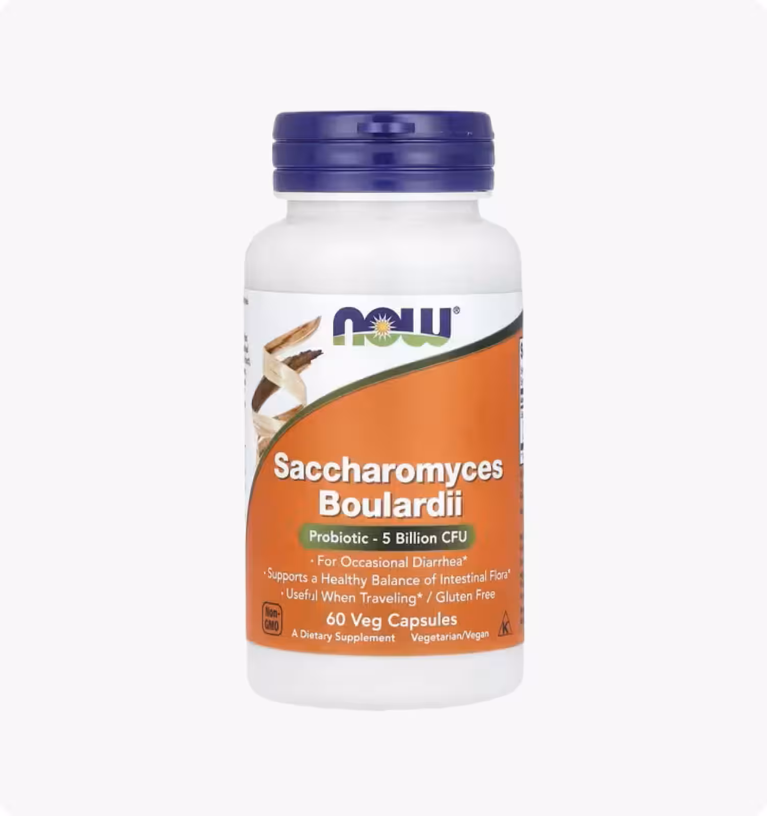 NOW Foods, сахаромицеты Буларди, пробиотик, 5 млрд КОЕ, 60 растительных капсул
