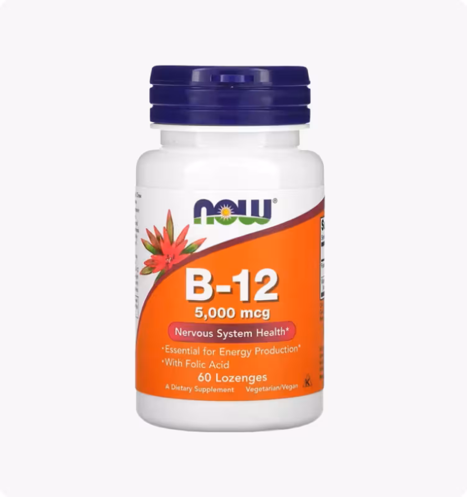 Now Foods, витамин B12, 5000 мкг, 60 пастилок