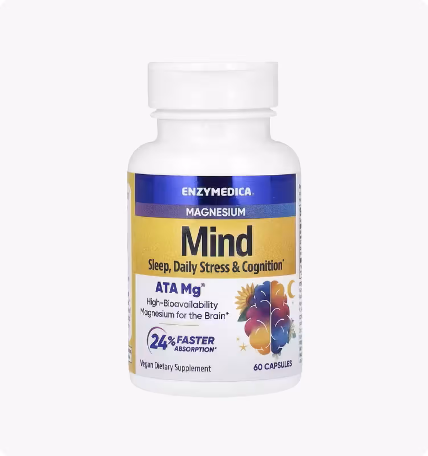 Enzymedica, Mind, магний для мозговой деятельности, 60 капсул (350 мг в 1 капсуле)