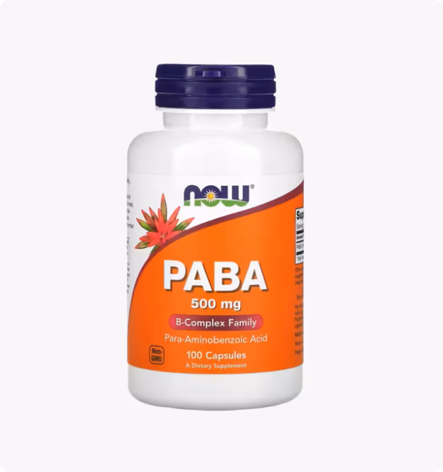 Now Foods, PABA, 500 мг, 100 капсул