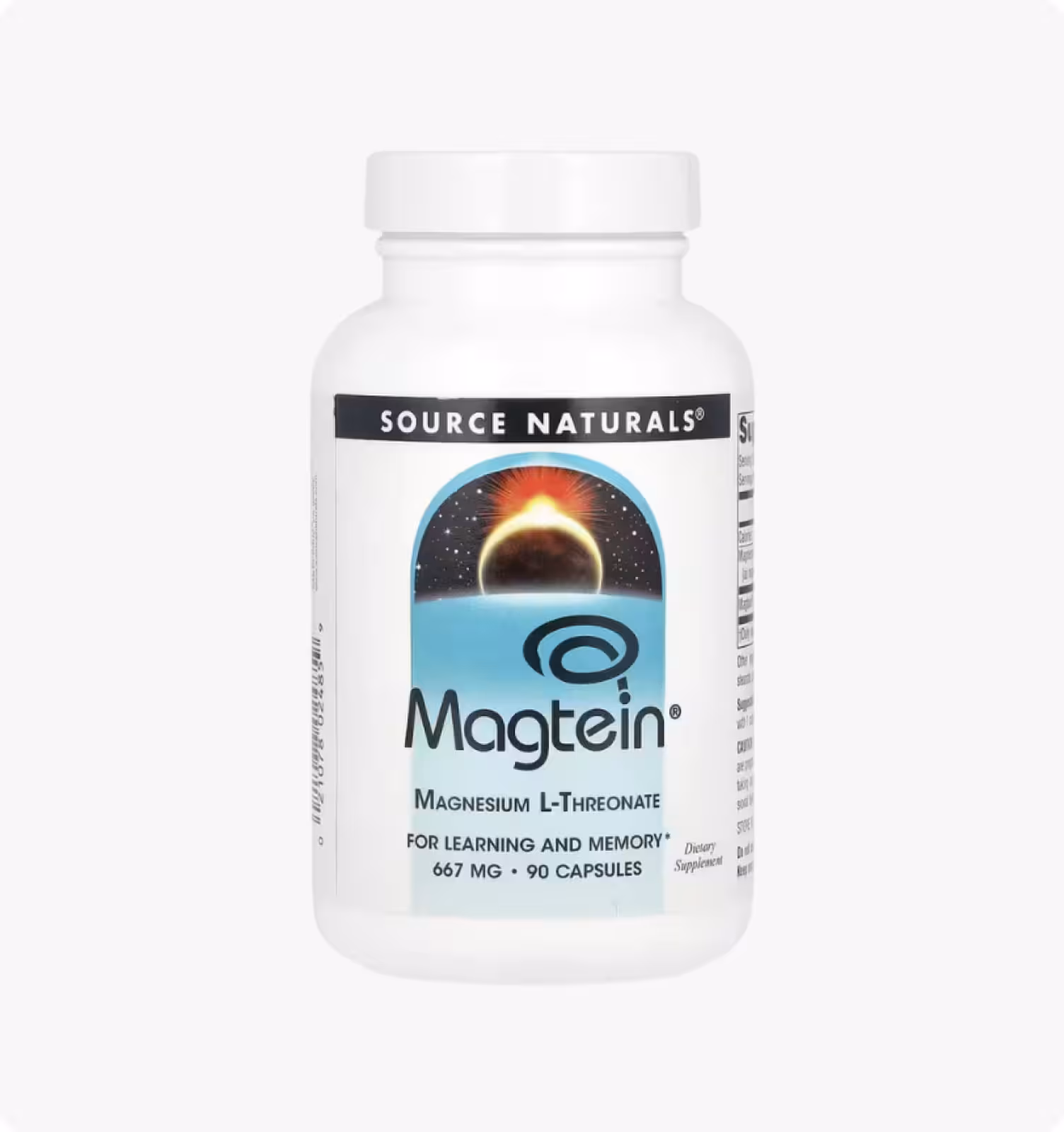 Source Naturals, Magtein, L-треонат магния, 667 мг, 90 капсул