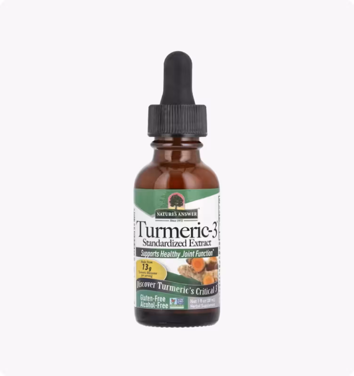 Nature's Answer, Turmeric-3, без спирта, 200 мг, 30 мл (1 жидк. Унция)